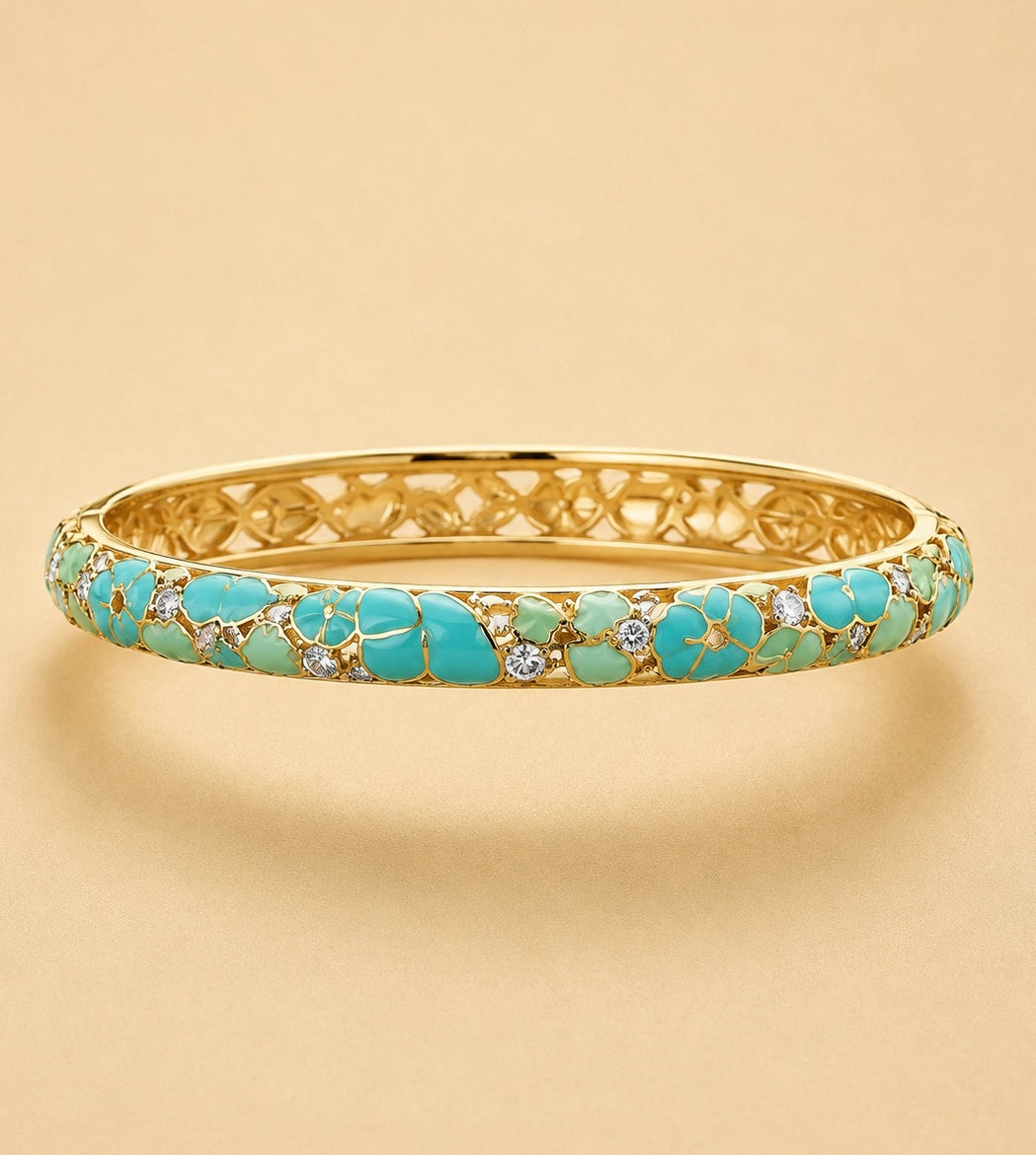 Jonc floral bleu
