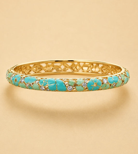 Jonc floral bleu